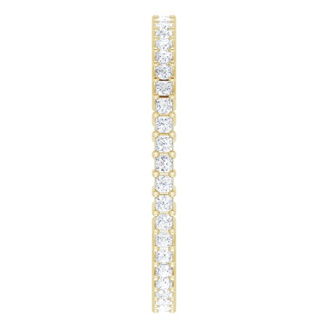 14K Gold Square Lab-Grown Diamond Shared-Prong Eternity Band – 1.25x1.25 mm Stones - Yellow Gold - view 4