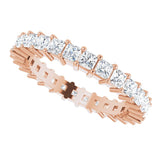 10K Gold Square Natural Diamond Shared-Prong Eternity Band – 2.25x2.25 mm Stones - Rose Gold - view 5