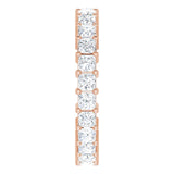 10K Gold Square Natural Diamond Shared-Prong Eternity Band – 2.5x2.5 mm Stones - Rose Gold - view 4