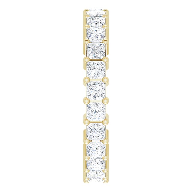 14K Gold Square Lab-Grown Diamond Shared-Prong Eternity Band – 2.5x2.5 mm Stones - Yellow Gold - view 4