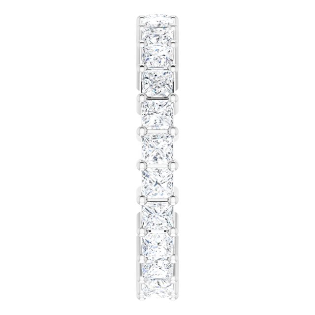 10K Gold Square Lab-Grown Diamond Shared-Prong Eternity Band – 2.5x2.5 mm Stones - White Gold - view 4
