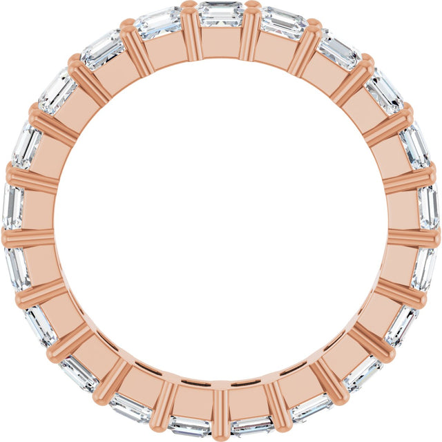 14K Gold Asscher Lab-Grown Diamond Shared-Prong Eternity Band – 3x3 mm Stones - Rose Gold - view 2