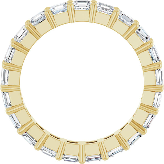 14K Gold Asscher Lab-Grown Diamond Shared-Prong Eternity Band – 3x3 mm Stones - Yellow Gold - view 2