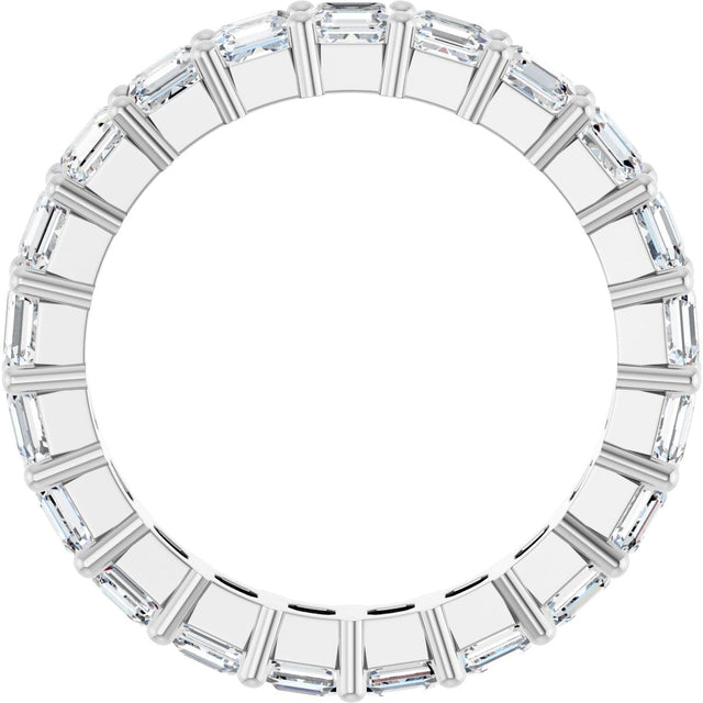 Platinum Asscher Lab-Grown Diamond Shared-Prong Eternity Band – 3x3 mm Stones - view 2