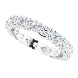 10K Gold Round Natural Diamond Shared-Prong Eternity Band – 3.2 mm Stones - White Gold - view 5