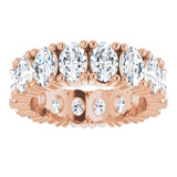 10K Gold Oval Lab-Grown Diamond Shared-Prong Eternity Band – 6x4 mm Stones - Rose Gold - view 3