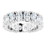10K Gold Oval Lab-Grown Diamond Shared-Prong Eternity Band – 6x4 mm Stones - White Gold - view 3