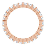10K Gold Square Lab-Grown Diamond Shared-Prong Eternity Band – 2.5x2.5 mm Stones - Rose Gold - view 2