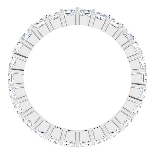 10K Gold Square Lab-Grown Diamond Shared-Prong Eternity Band – 2.5x2.5 mm Stones - White Gold - view 2