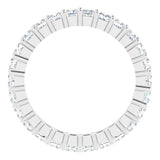10K Gold Square Natural Diamond Shared-Prong Eternity Band – 2.5x2.5 mm Stones - White Gold - view 2
