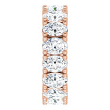 10K Gold Oval Lab-Grown Diamond Shared-Prong Eternity Band – 6x4 mm Stones - Rose Gold - view 4