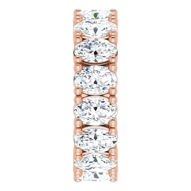 10K Gold Oval Lab-Grown Diamond Shared-Prong Eternity Band – 6x4 mm Stones - Rose Gold - view 4