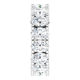 10K Gold Oval Lab-Grown Diamond Shared-Prong Eternity Band – 6x4 mm Stones - White Gold - view 4