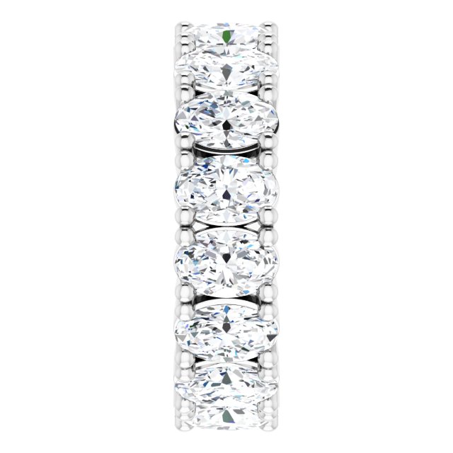 10K Gold Oval Lab-Grown Diamond Shared-Prong Eternity Band – 6x4 mm Stones - White Gold - view 4