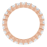 10K Gold Square Lab-Grown Diamond Shared-Prong Eternity Band – 2.5x2.5 mm Stones - Rose Gold - view 2