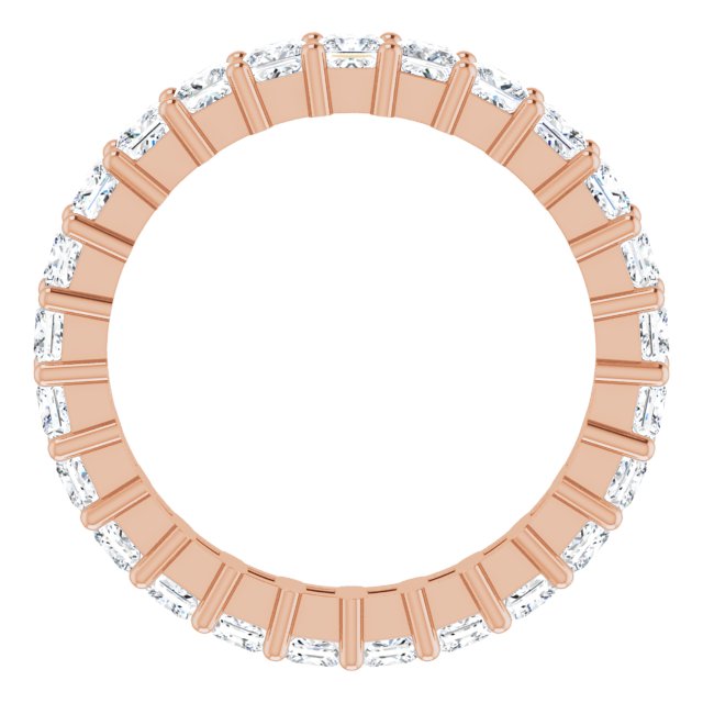 10K Gold Square Lab-Grown Diamond Shared-Prong Eternity Band – 2.5x2.5 mm Stones - Rose Gold - view 2