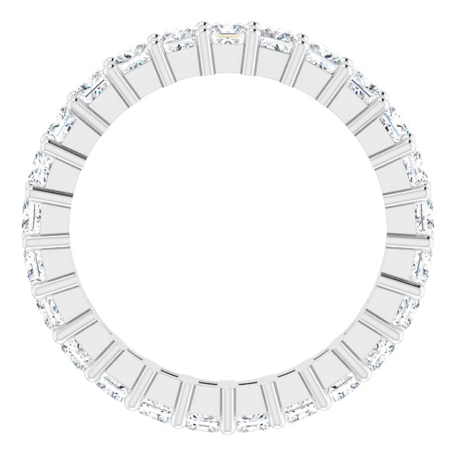 10K Gold Square Lab-Grown Diamond Shared-Prong Eternity Band – 2.5x2.5 mm Stones - White Gold - view 2