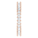 10K Gold Square Lab-Grown Diamond Shared-Prong Eternity Band – 2x2 mm Stones - Rose Gold - view 4