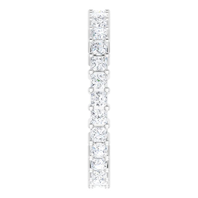10K Gold Square Lab-Grown Diamond Shared-Prong Eternity Band – 2x2 mm Stones - White Gold - view 4