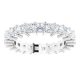 10K Gold Square Lab-Grown Diamond Shared-Prong Eternity Band – 2.75x2.75 mm Stones - White Gold - view 3