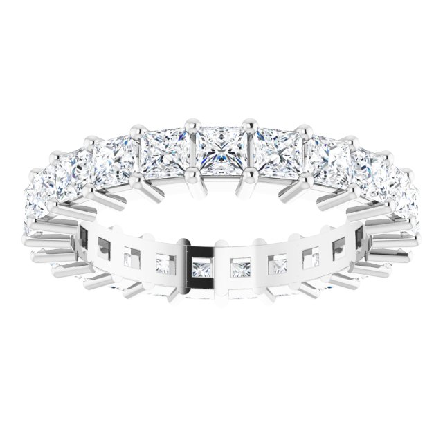 10K Gold Square Lab-Grown Diamond Shared-Prong Eternity Band – 2.75x2.75 mm Stones - White Gold - view 3