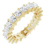 14K Gold Square Lab-Grown Diamond Shared-Prong Eternity Band – 3x3 mm Stones - Yellow Gold