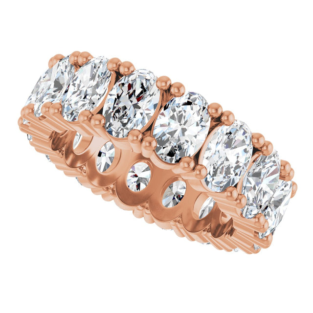 10K Gold Oval Lab-Grown Diamond Shared-Prong Eternity Band – 6x4 mm Stones - Rose Gold - view 5