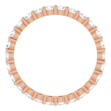10K Gold Round Lab-Grown Diamond Shared-Prong Eternity Band – 2.25 mm Stones - Rose Gold - view 2