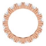 10K Gold Oval Lab-Grown Diamond Shared-Prong Eternity Band – 6x4 mm Stones - Rose Gold - view 2