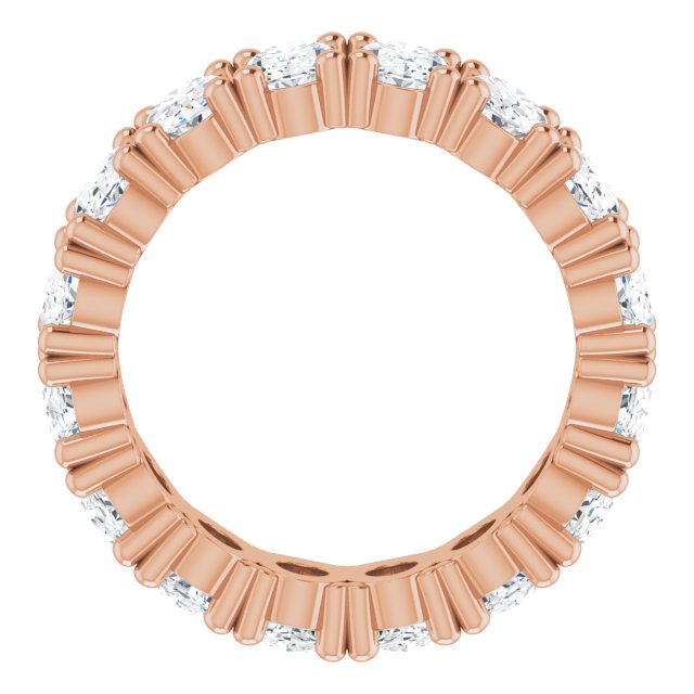 10K Gold Oval Lab-Grown Diamond Shared-Prong Eternity Band – 6x4 mm Stones - Rose Gold - view 2