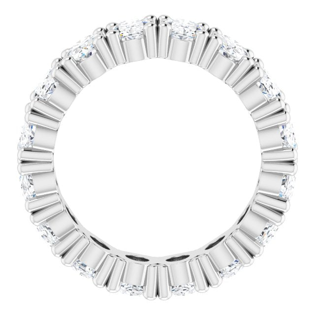 10K Gold Oval Lab-Grown Diamond Shared-Prong Eternity Band – 6x4 mm Stones - White Gold - view 2
