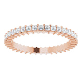 10K Gold Square Natural Diamond Shared-Prong Eternity Band – 1.5x1.5 mm Stones - Rose Gold - view 3