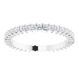 10K Gold Square Natural Diamond Shared-Prong Eternity Band – 1.5x1.5 mm Stones - White Gold - view 3