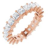 14K Gold Square Lab-Grown Diamond Shared-Prong Eternity Band – 3x3 mm Stones - Rose Gold