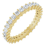 14K Gold Square Lab-Grown Diamond Shared-Prong Eternity Band – 2x2 mm Stones - Yellow Gold