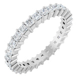 Platinum Square Lab-Grown Diamond Shared-Prong Eternity Band – 2x2 mm Stones