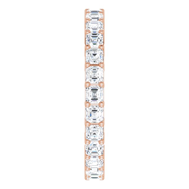 14K Gold Asscher Lab-Grown Diamond Shared-Prong Eternity Band – 2.3x2.3 mm Stones - Rose Gold - view 4
