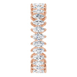 14K Gold Marquise Natural Diamond Shared-Prong Eternity Band – 4x2 mm Stones - Rose Gold - view 4