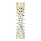 14K Gold Marquise Natural Diamond Shared-Prong Eternity Band – 4x2 mm Stones - Yellow Gold - view 4