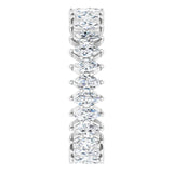 14K Gold Marquise Natural Diamond Shared-Prong Eternity Band – 4x2 mm Stones - White Gold - view 4