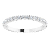 10K Gold Round Natural Diamond Shared-Prong Eternity Band – 1.7 mm Stones - White Gold - view 3