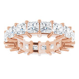 10K Gold Square Lab-Grown Diamond Shared-Prong Eternity Band – 3.75x3.75 mm Stones - Rose Gold - view 3