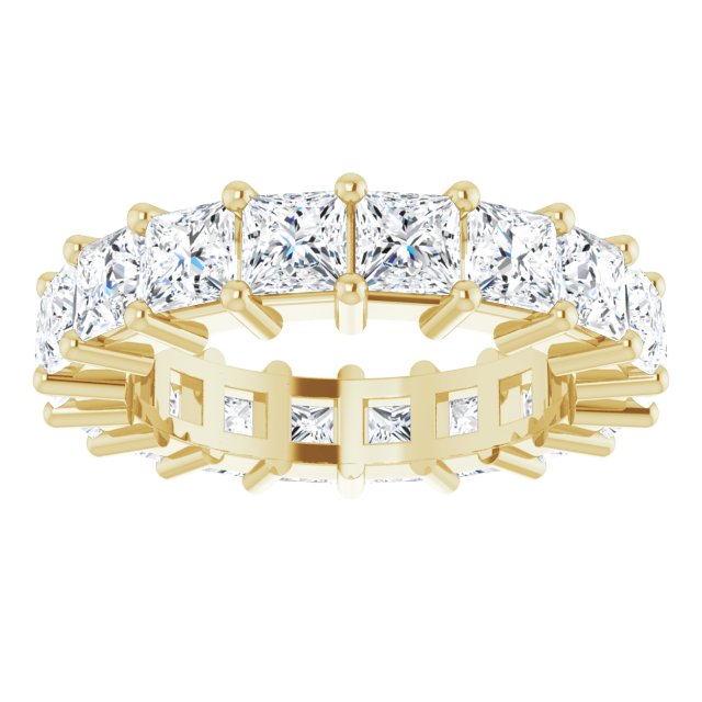 10K Gold Square Natural Diamond Shared-Prong Eternity Band – 3.75x3.75 mm Stones - Yellow Gold - view 3