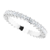 10K Gold Square Natural Diamond Shared-Prong Eternity Band – 1.75x1.75 mm Stones - White Gold - view 5
