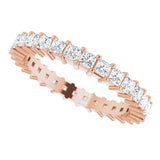 10K Gold Square Lab-Grown Diamond Shared-Prong Eternity Band – 2x2 mm Stones - Rose Gold - view 5