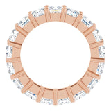 10K Gold Square Lab-Grown Diamond Shared-Prong Eternity Band – 4x4 mm Stones - Rose Gold - view 2