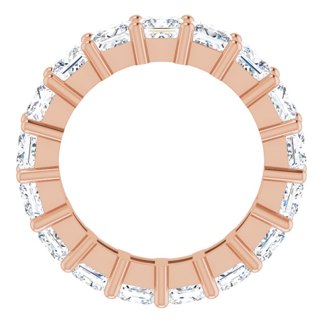 10K Gold Square Lab-Grown Diamond Shared-Prong Eternity Band – 4x4 mm Stones - Rose Gold - view 2