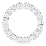 10K Gold Square Natural Diamond Shared-Prong Eternity Band – 4x4 mm Stones - White Gold - view 2