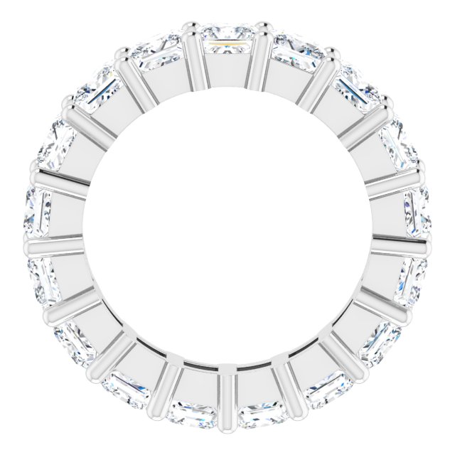 10K Gold Square Natural Diamond Shared-Prong Eternity Band – 4x4 mm Stones - White Gold - view 2