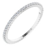 14K Gold Round Lab-Grown Diamond Shared-Prong Eternity Band – 1 mm Stones - White Gold